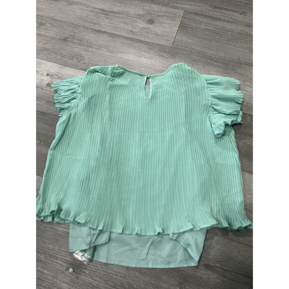 Vici San Mateo Plissé Top Pleated Aqua Blue Size Medium - Picture 10 of 10